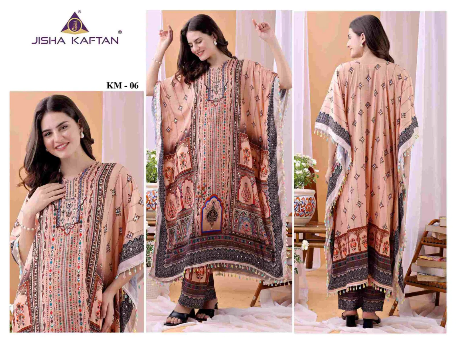 Jisha Kaftan Co Ord Set With Value Addition Volume 1 Poly Feather Silk Orders In India